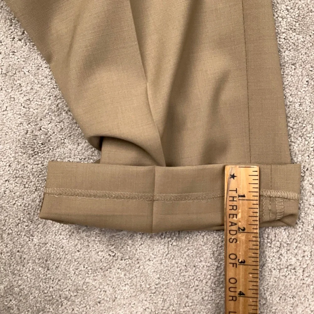 Lauren Ralph Lauren Dress Pants Mens 34W 32L Tan Performance Pleat Wool Stretch
